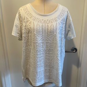 Faith Connexion burnout geometric pattern white t shirt Size L